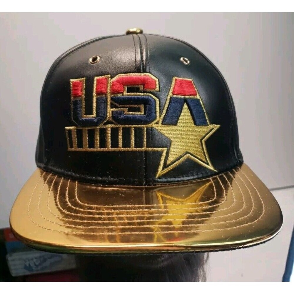 RARE Suppy USA Basketball Dream Team Gold Brim Snapback Hat